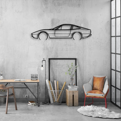 365 GTC 4 1972 Classic Silhouette Metal Wall Art - Automotive Garage Decor