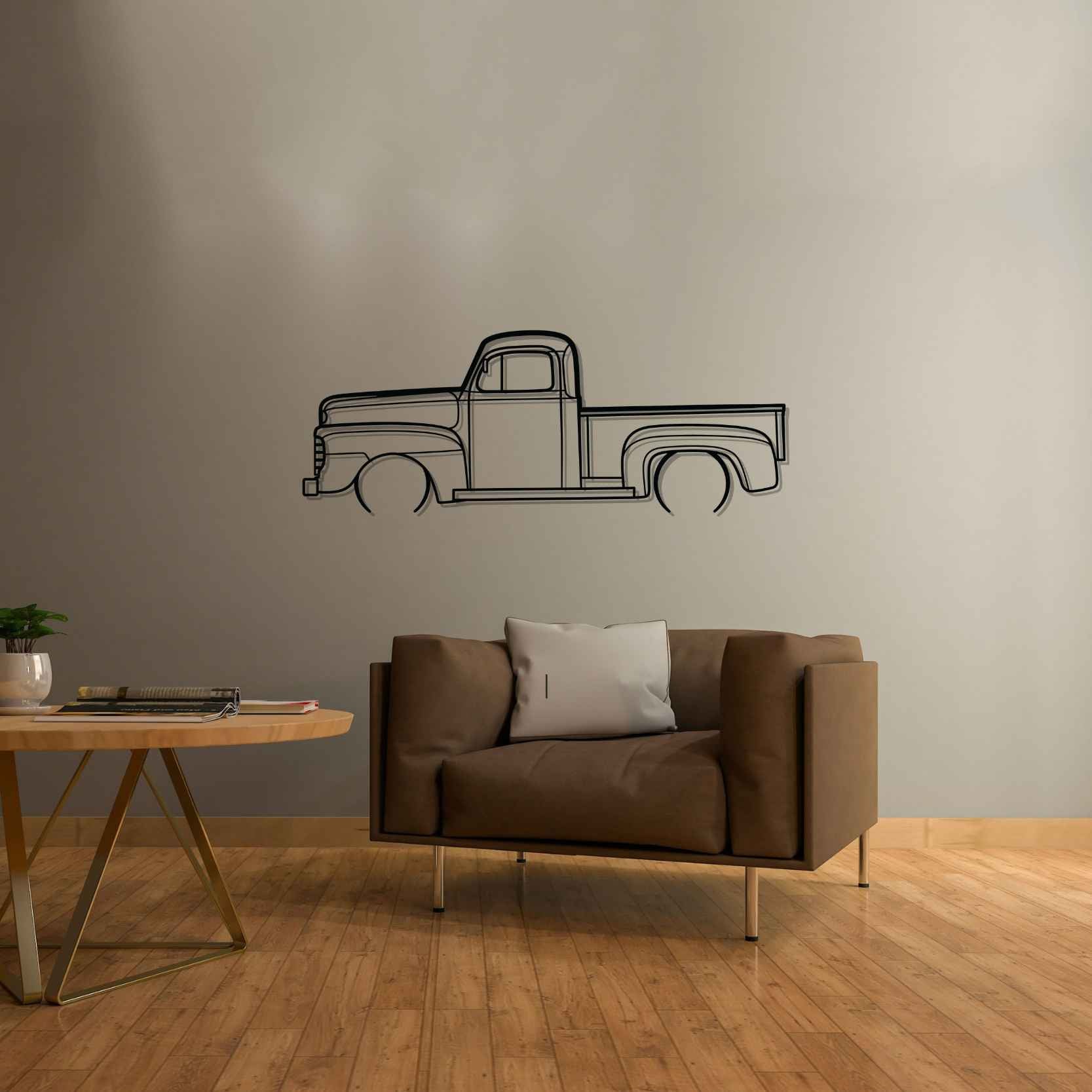 F1 1948 Pickup Detailed Silhouette Metal Wall Art