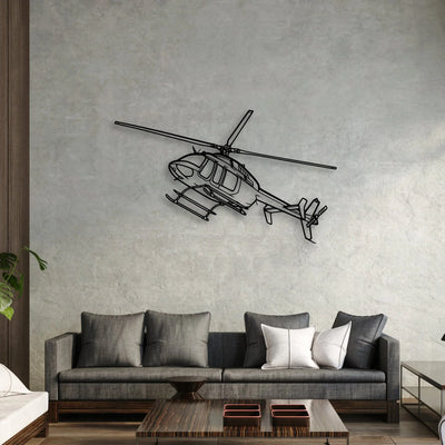 407GX Classic Aircraft Silhouette Metal Wall Art - Aviation Hangar Decor