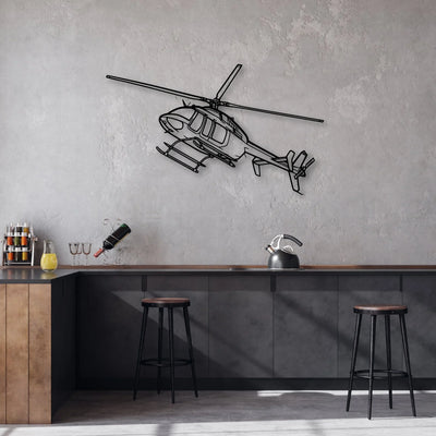 407GX Classic Aircraft Silhouette Metal Wall Art - Aviation Hangar Decor