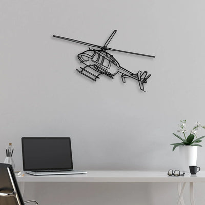 407GX Classic Aircraft Silhouette Metal Wall Art - Aviation Hangar Decor