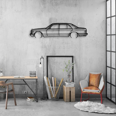 420 SEL 1988 Classic Silhouette Metal Wall Art - Automotive Garage Decor