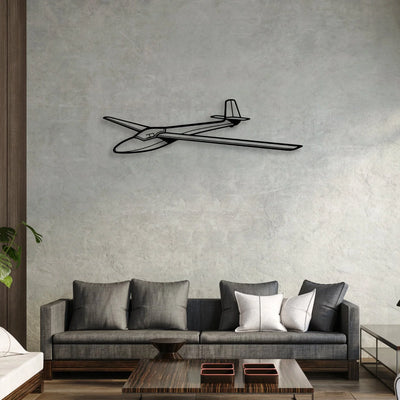 421C 2 Classic Aircraft Silhouette Metal Wall Art - Aviation Hangar Decor