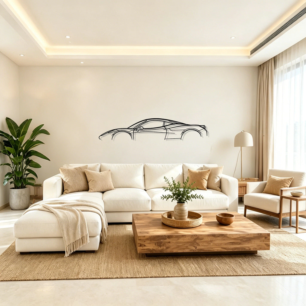 458 Italia Classic Silhouette Metal Wall Art - Classic Car Garage Decor