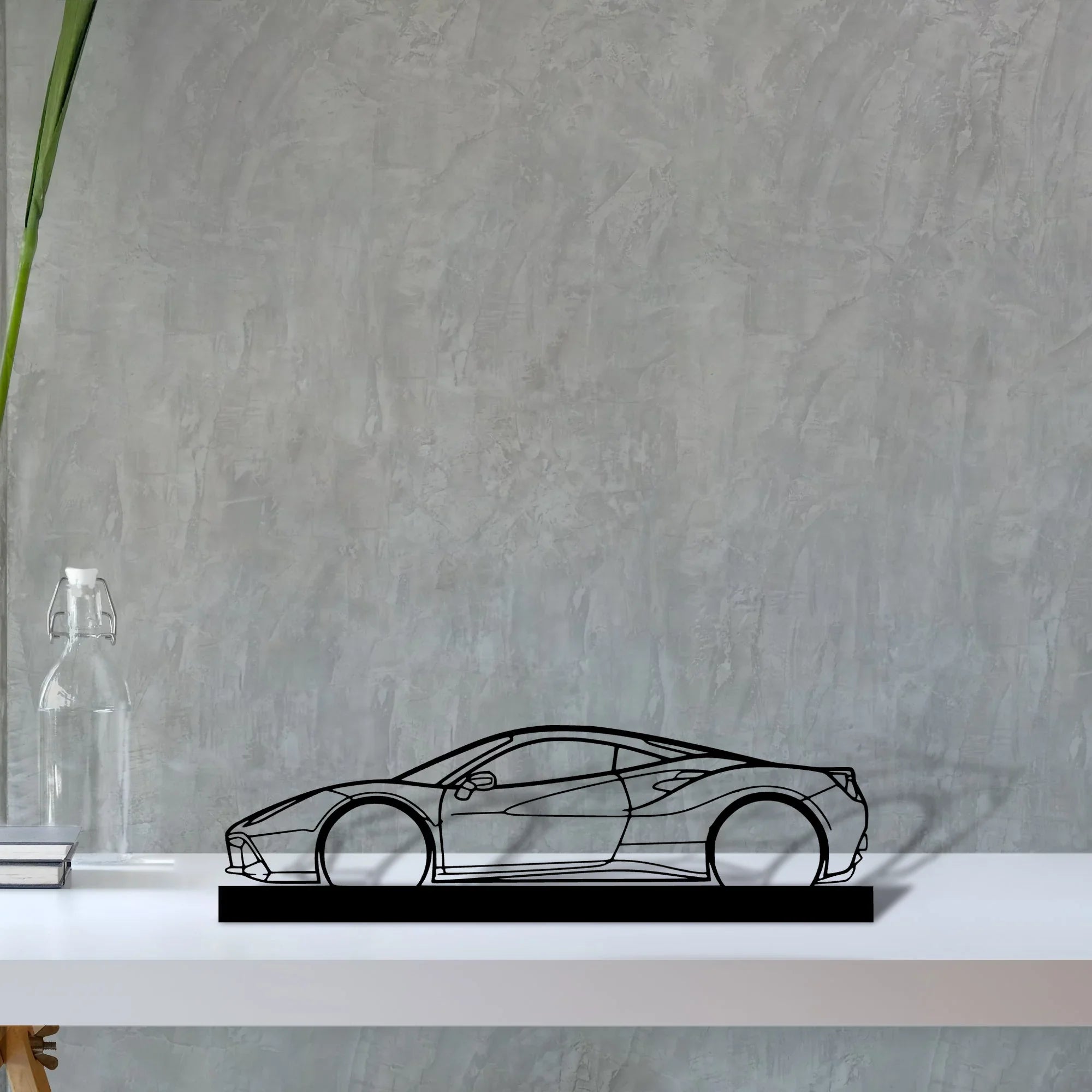 488-gtb Silhouette Metal Art Stand - Turbo Silhouette