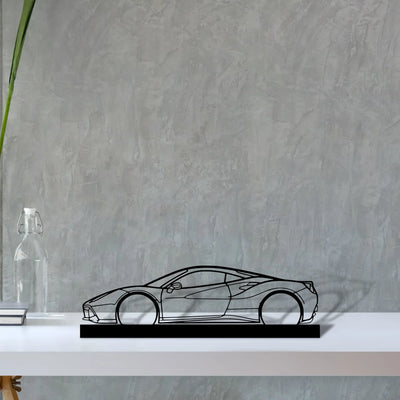 488-gtb Silhouette Metal Art Stand - Turbo Silhouette