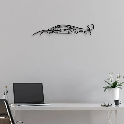 488 Challenge EVO 2021 Classic Silhouette Metal Wall Art - Automotive Garage Decor