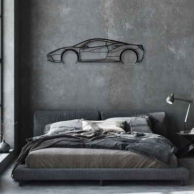 488 GTB 2 Classic Silhouette Metal Wall Art - Automotive Garage Decor