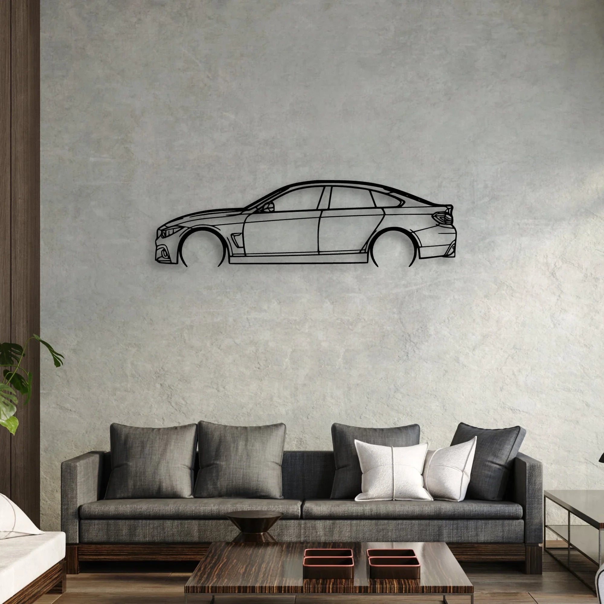 4 Series Gran Coupe 2019 Classic Silhouette Metal Wall Art - Automotive Garage Decor