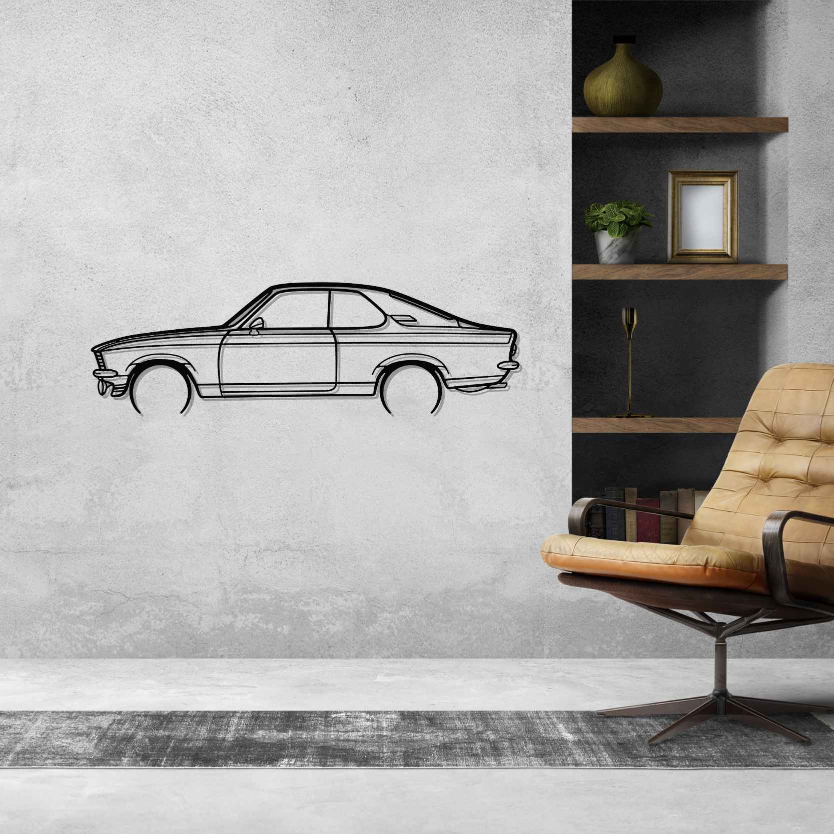 Manta GT Black Magic Detailed Silhouette Metal Wall Art