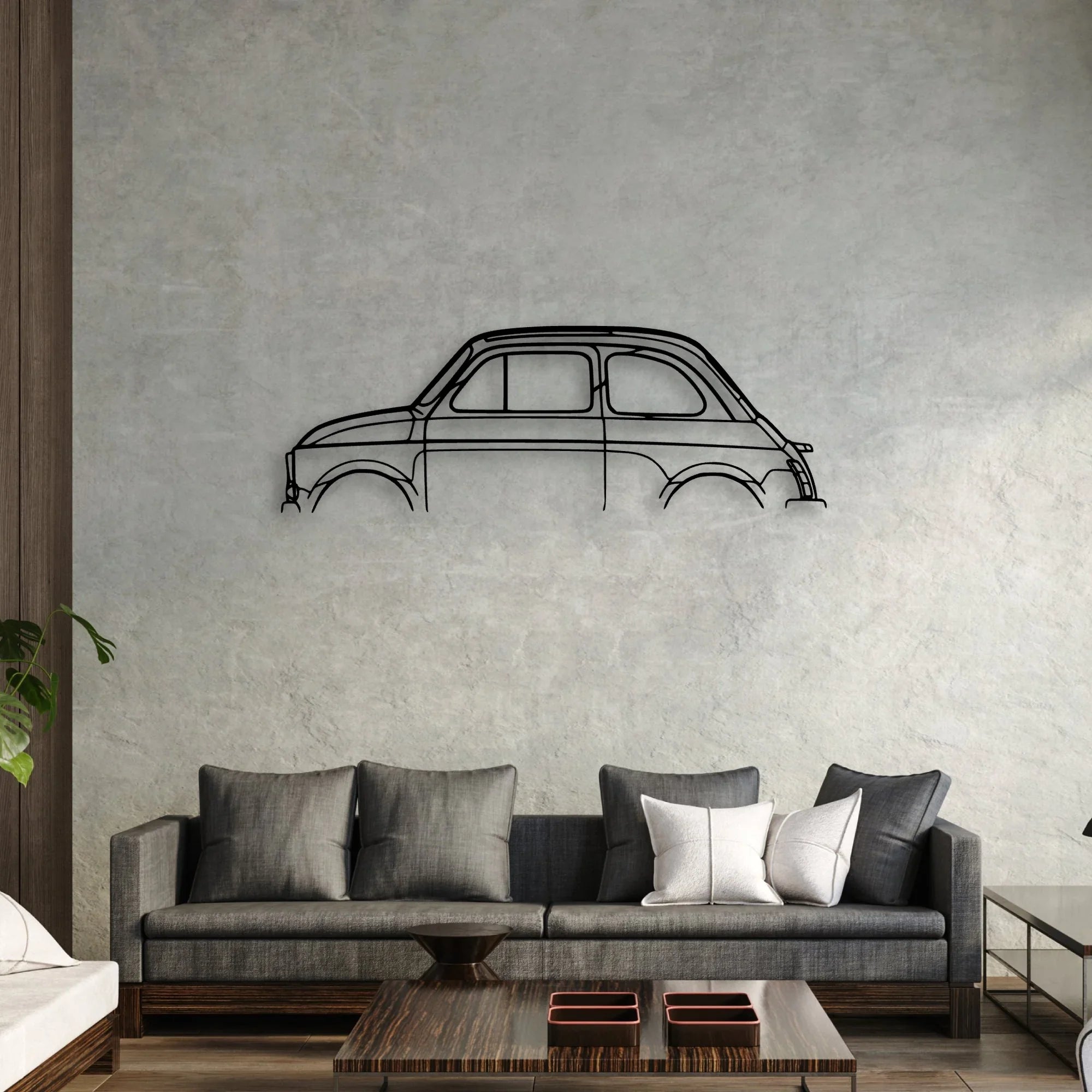 500 1971 Classic Silhouette Metal Wall Art - Automotive Garage Decor