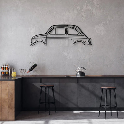 500 1971 Classic Silhouette Metal Wall Art - Automotive Garage Decor