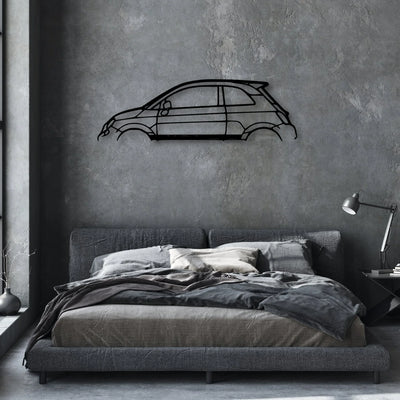 500 Abarth Classic Silhouette Metal Wall Art - Automotive Garage Decor