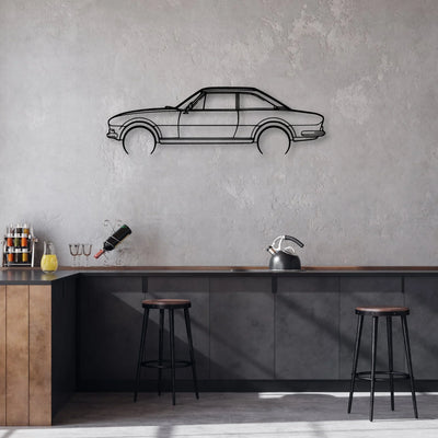 504 Coupe 1969 Classic Silhouette Metal Wall Art - Automotive Garage Decor