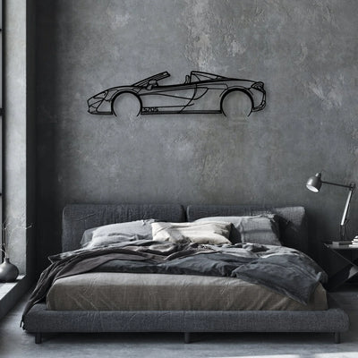 570S Convertible Classic Silhouette Metal Wall Art - Automotive Garage Decor