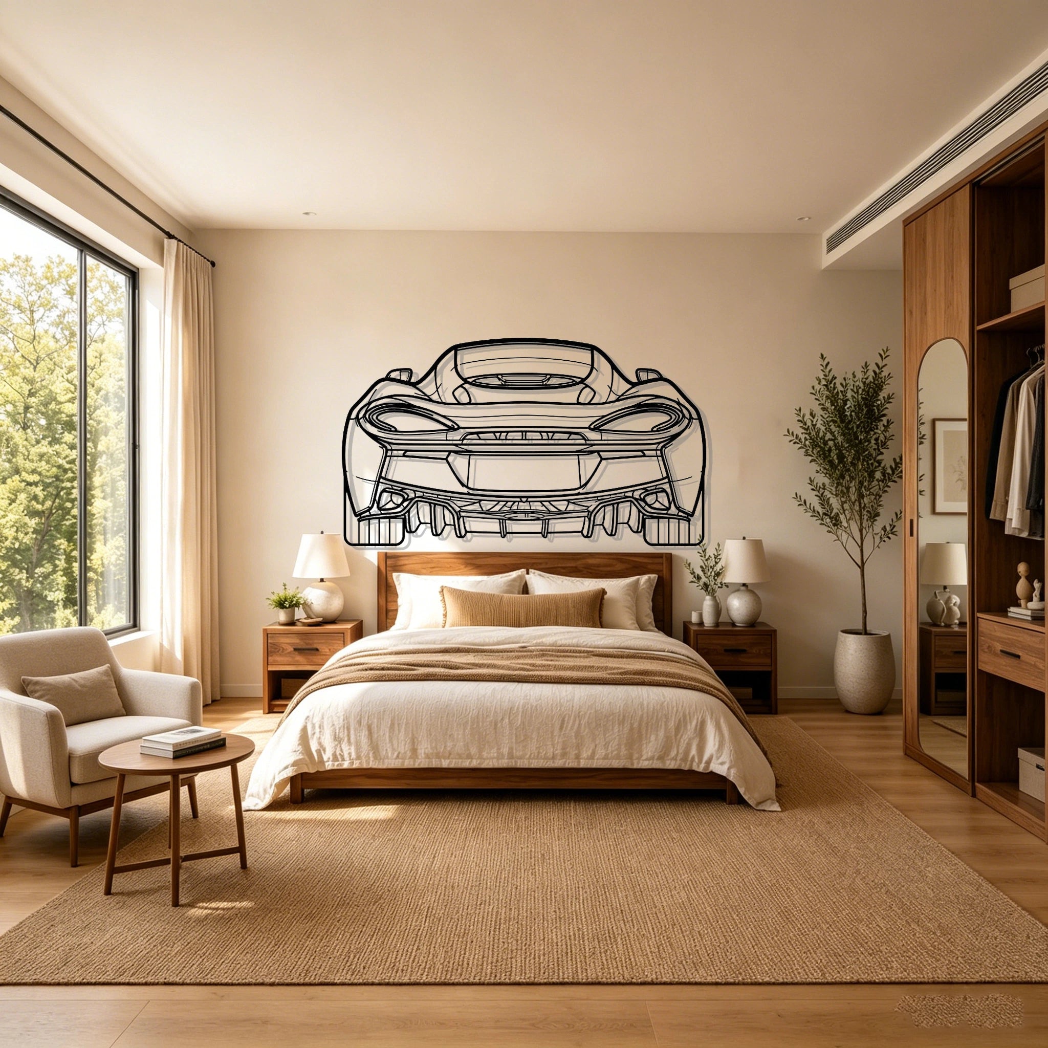 570GT Back Silhouette Metal Wall Art - Classic Car Garage Decor