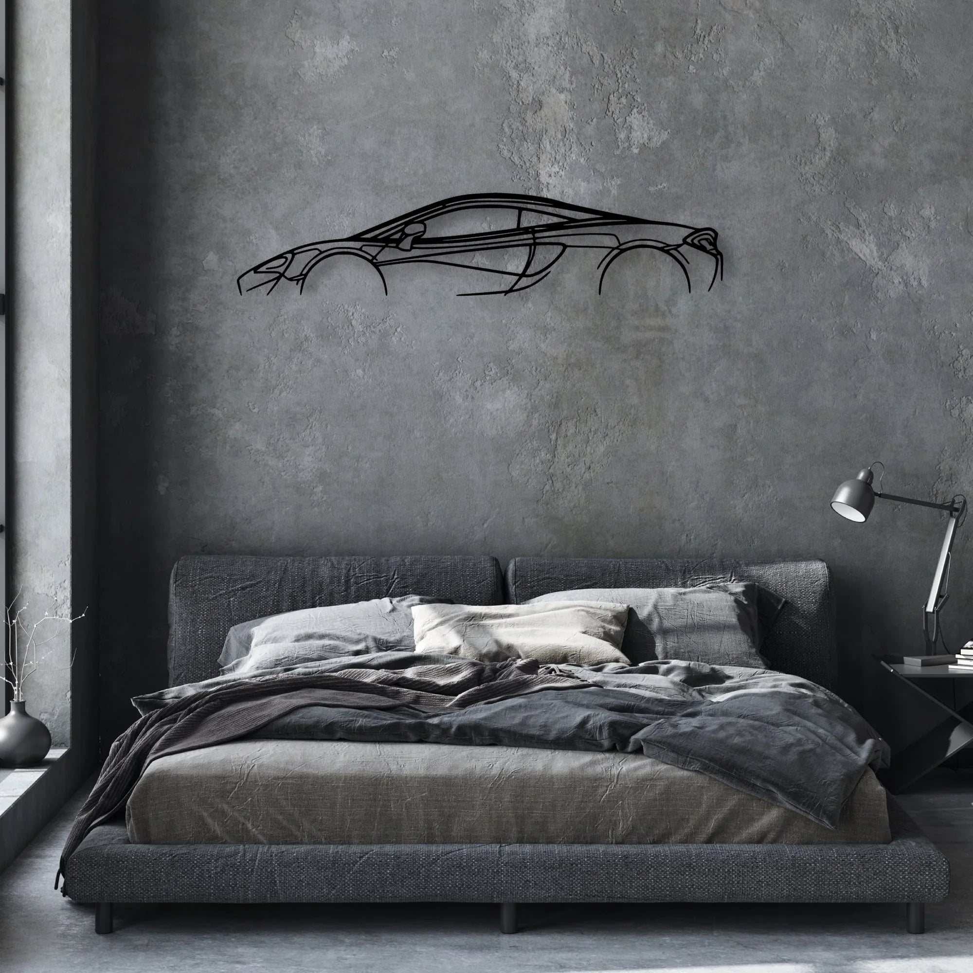 570s Classic Silhouette Metal Wall Art - Automotive Garage Decor