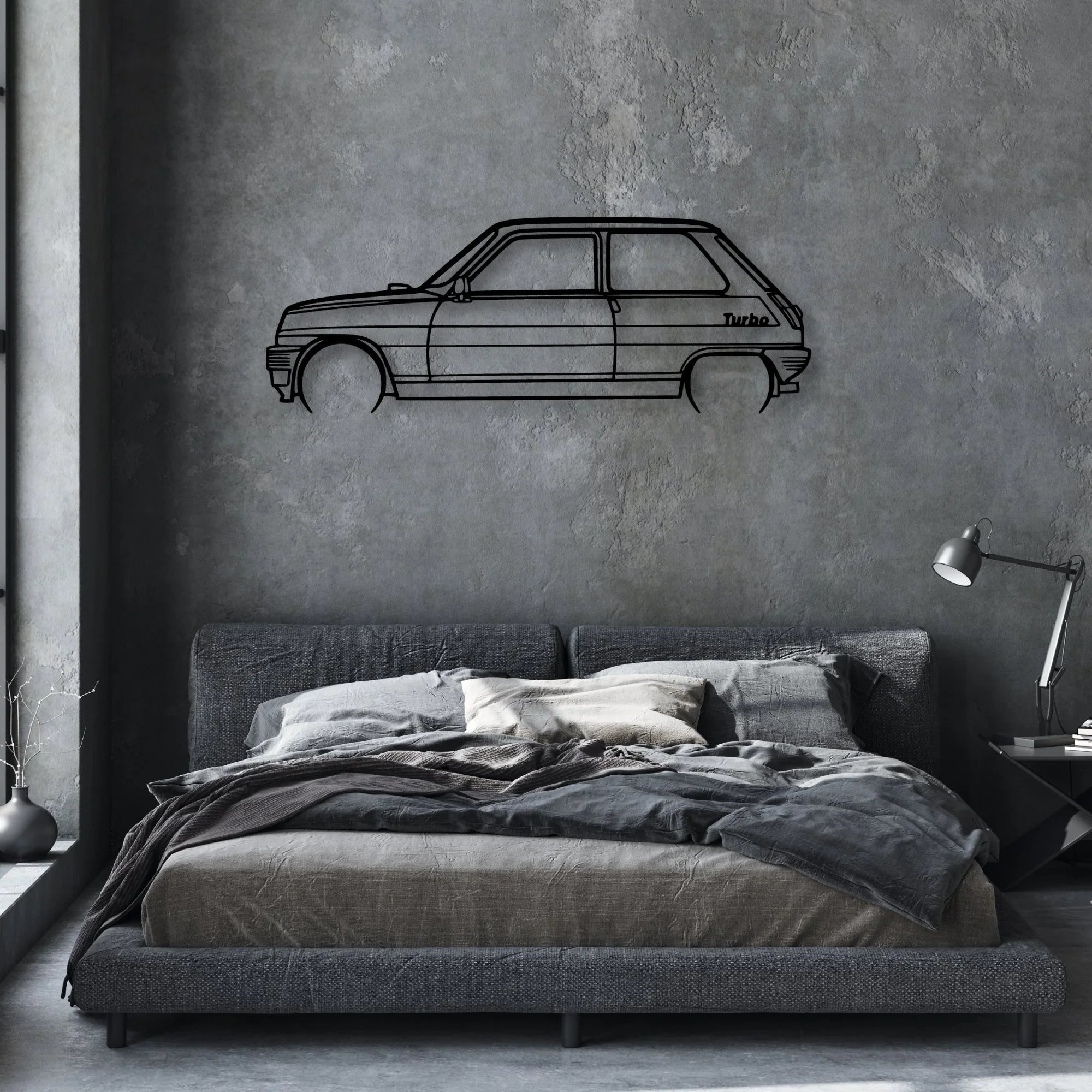 5 Alpine Turbo 1983 Classic Silhouette Metal Wall Art - Automotive Garage Decor