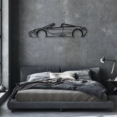720S Spyder 2018 Classic Silhouette Metal Wall Art - Automotive Garage Decor