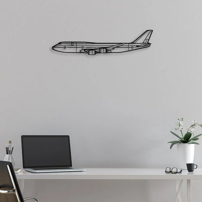 747 400F Classic Aircraft Silhouette Metal Wall Art - Aviation Hangar Decor