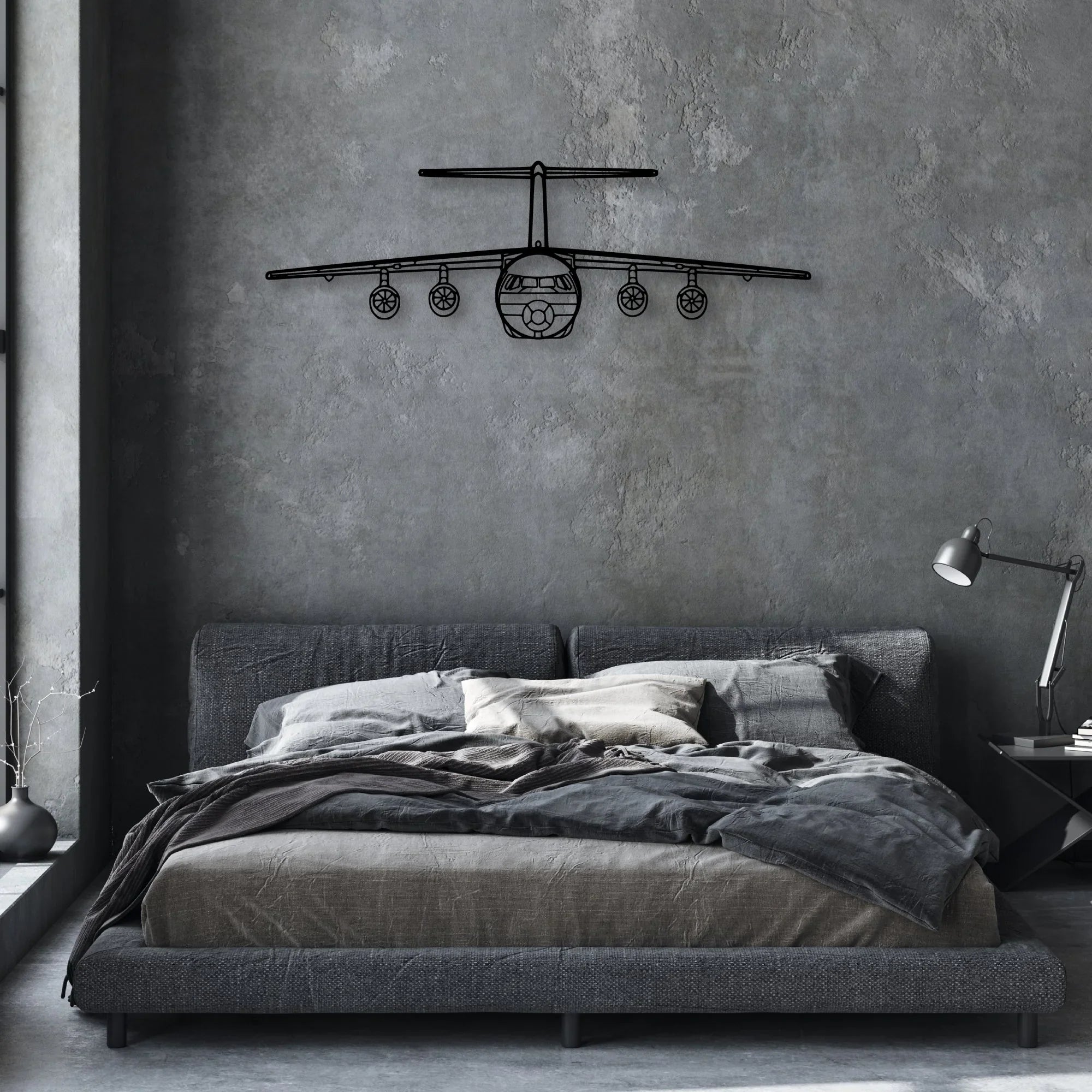 747 8 2 Classic Aircraft Silhouette Metal Wall Art - Aviation Hangar Decor