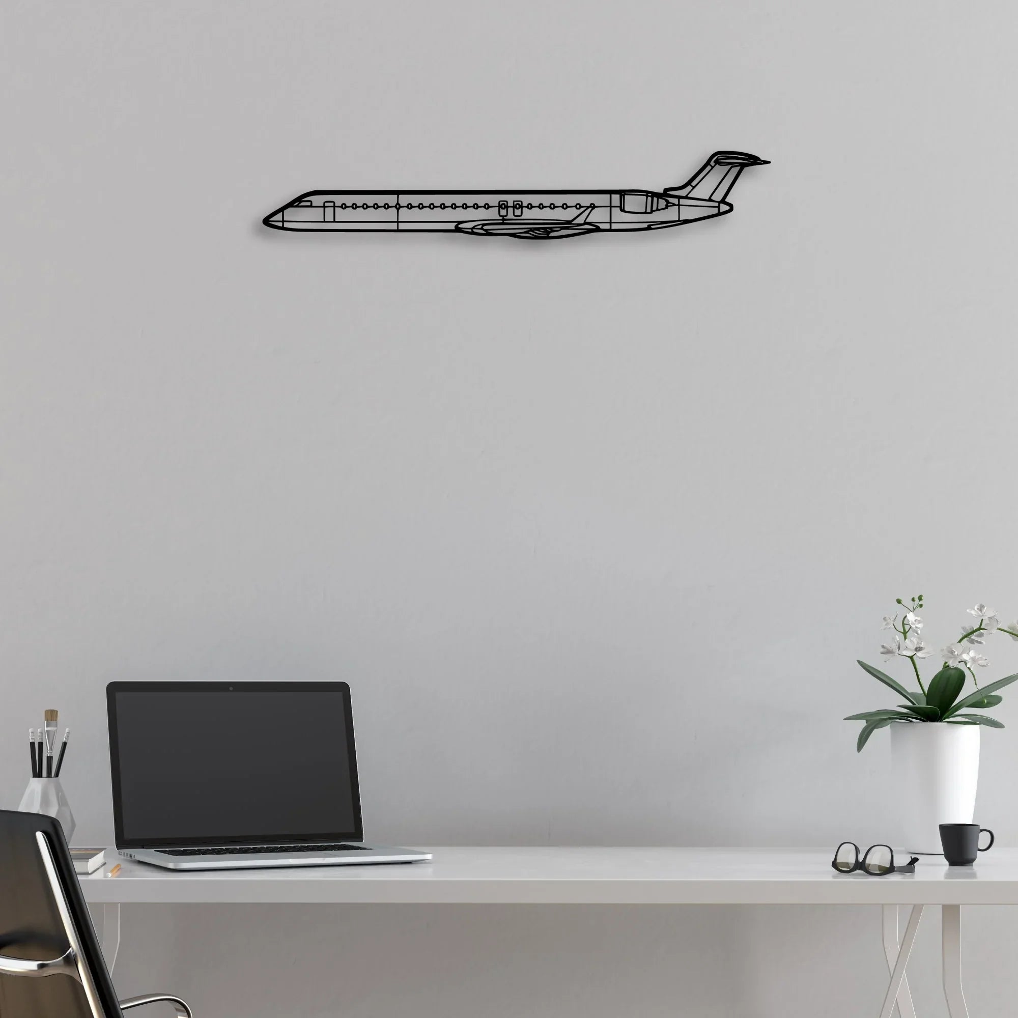 747 800 2 Classic Aircraft Silhouette Metal Wall Art - Aviation Hangar Decor