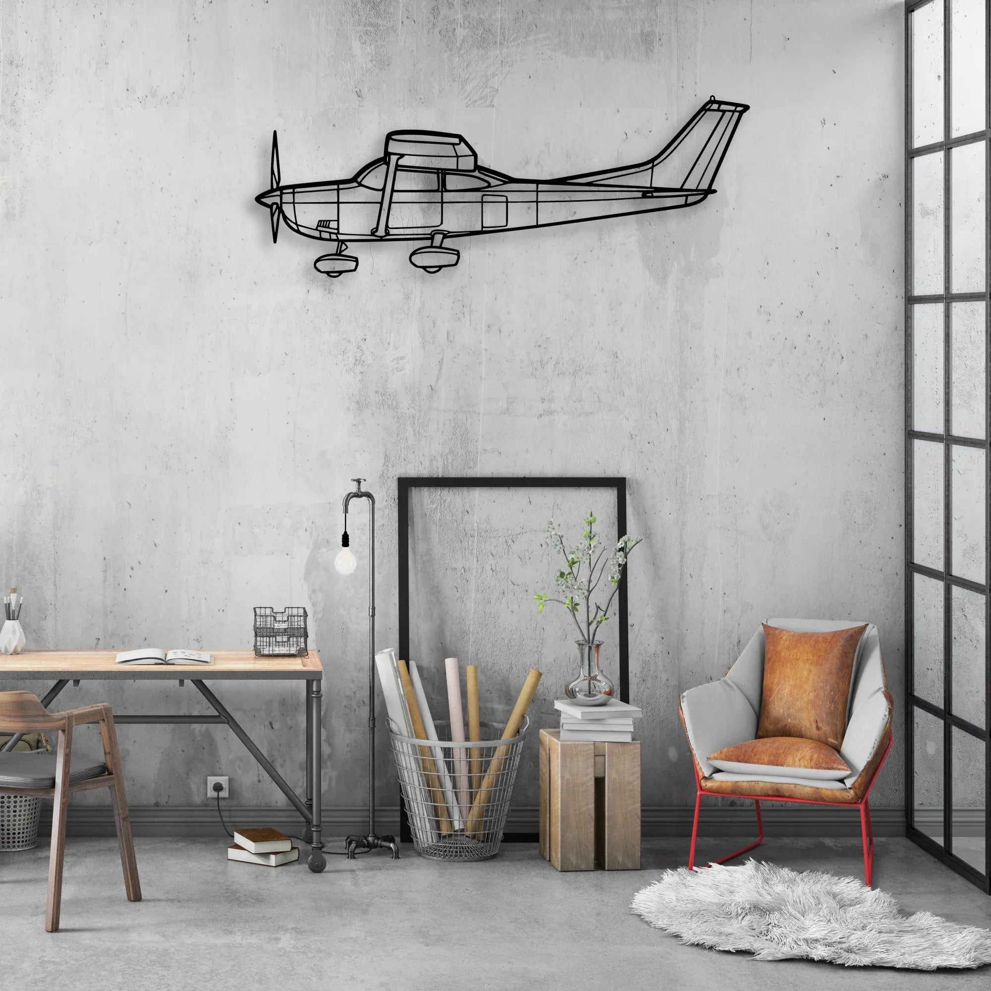 747 800 Classic Aircraft Silhouette Metal Wall Art - Aviation Hangar Decor