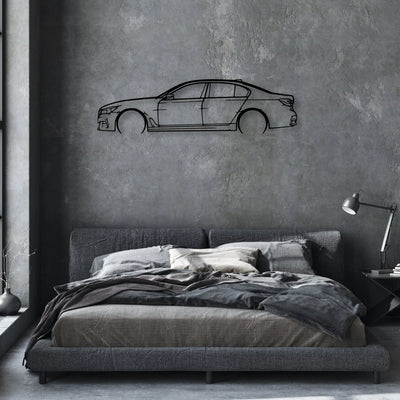 750i G12 2 Classic Silhouette Metal Wall Art - Automotive Garage Decor