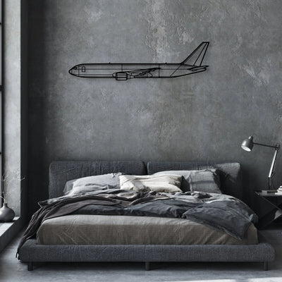 767 300F 2 Classic Aircraft Silhouette Metal Wall Art - Aviation Hangar Decor