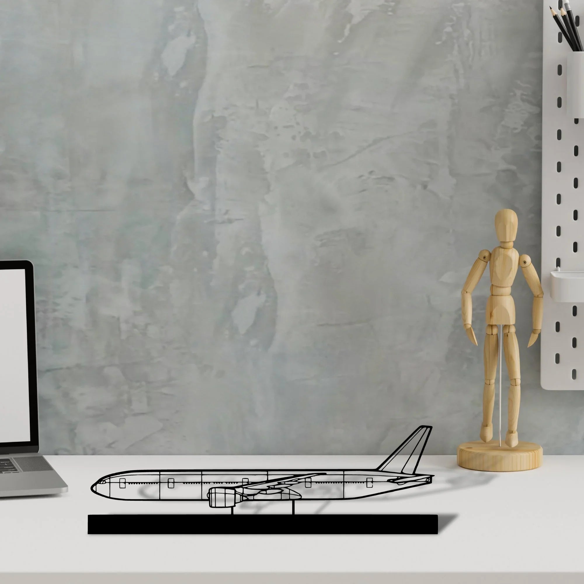 777-300er-4 Silhouette Metal Art Stand - Turbo Silhouette