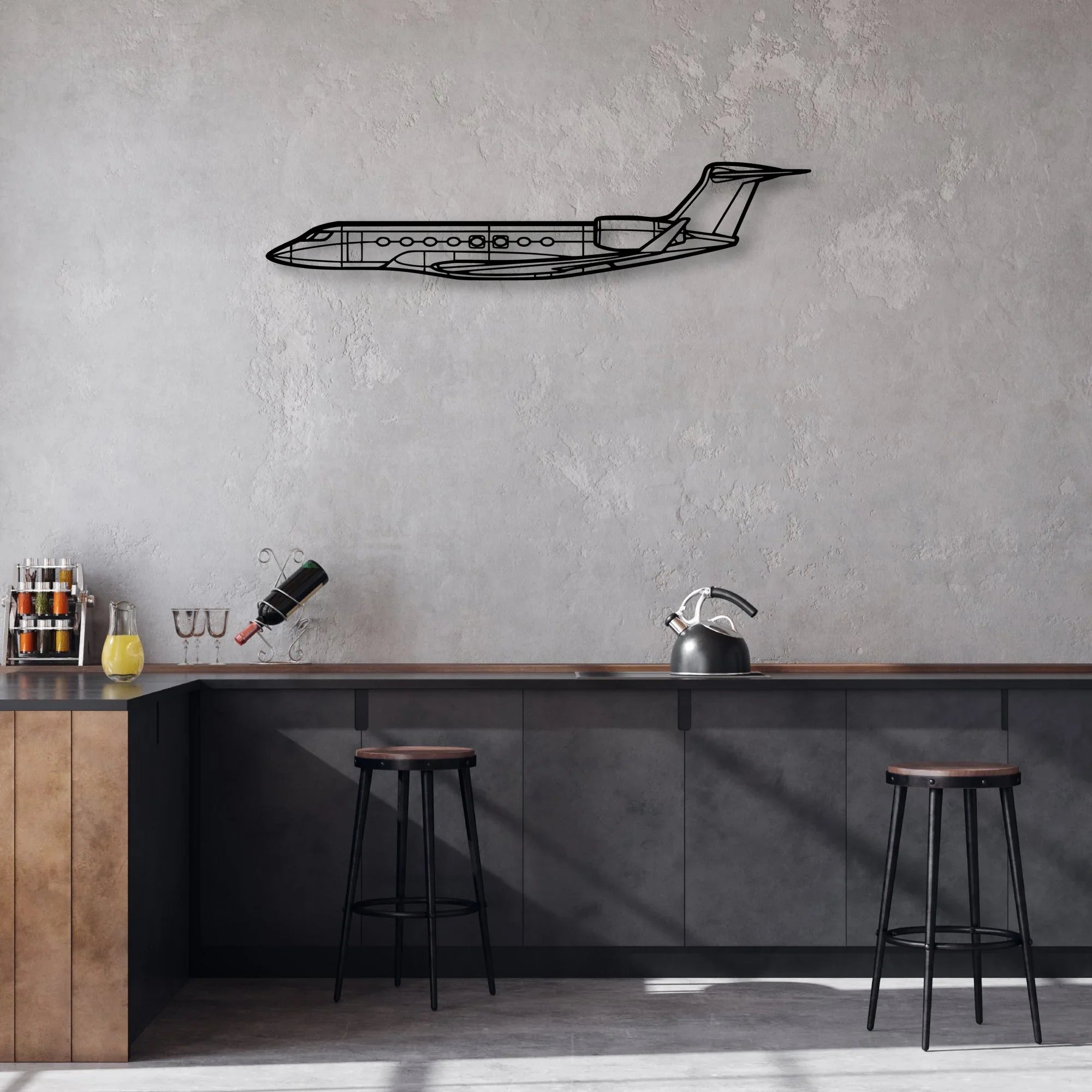 787 2 Classic Aircraft Silhouette Metal Wall Art - Aviation Hangar Decor