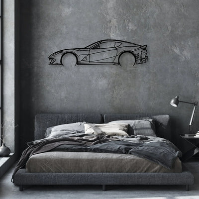 812 F12 Classic Silhouette Metal Wall Art - Automotive Garage Decor