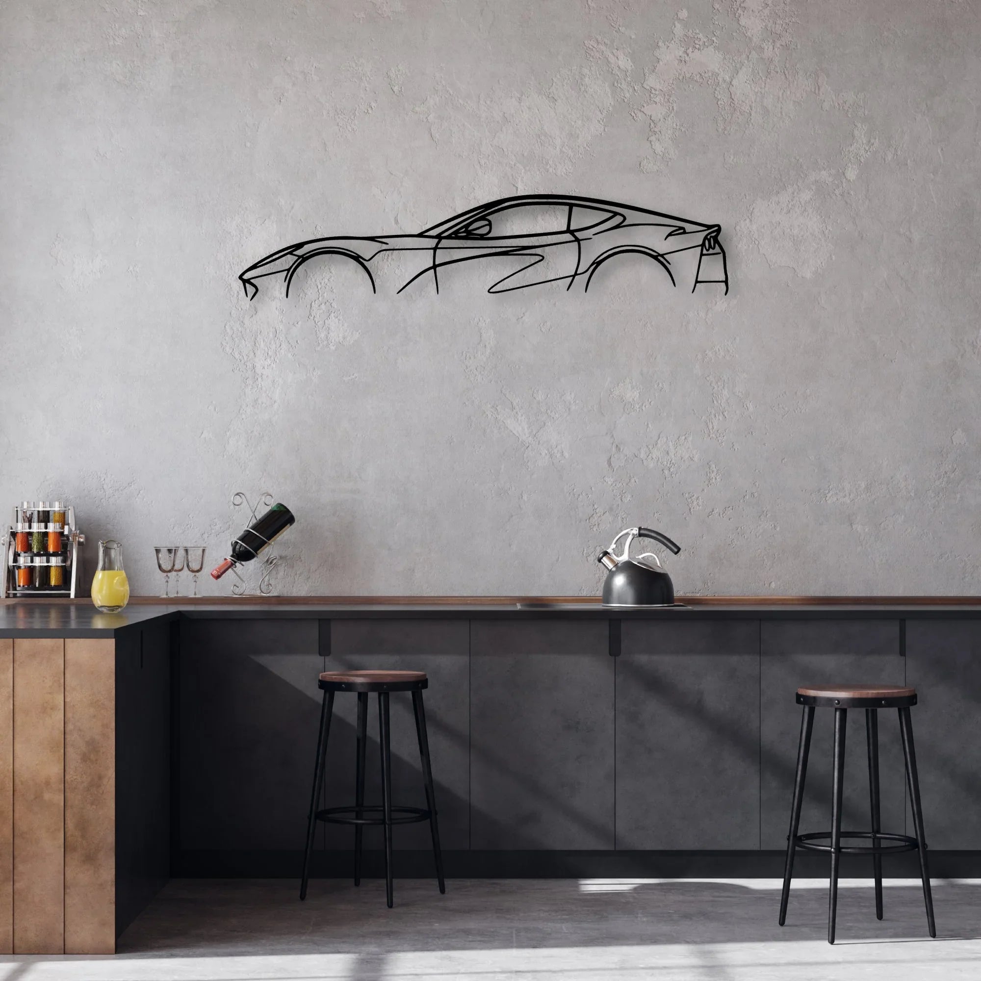 812 Superfast Classic Silhouette Metal Wall Art - Automotive Garage Decor