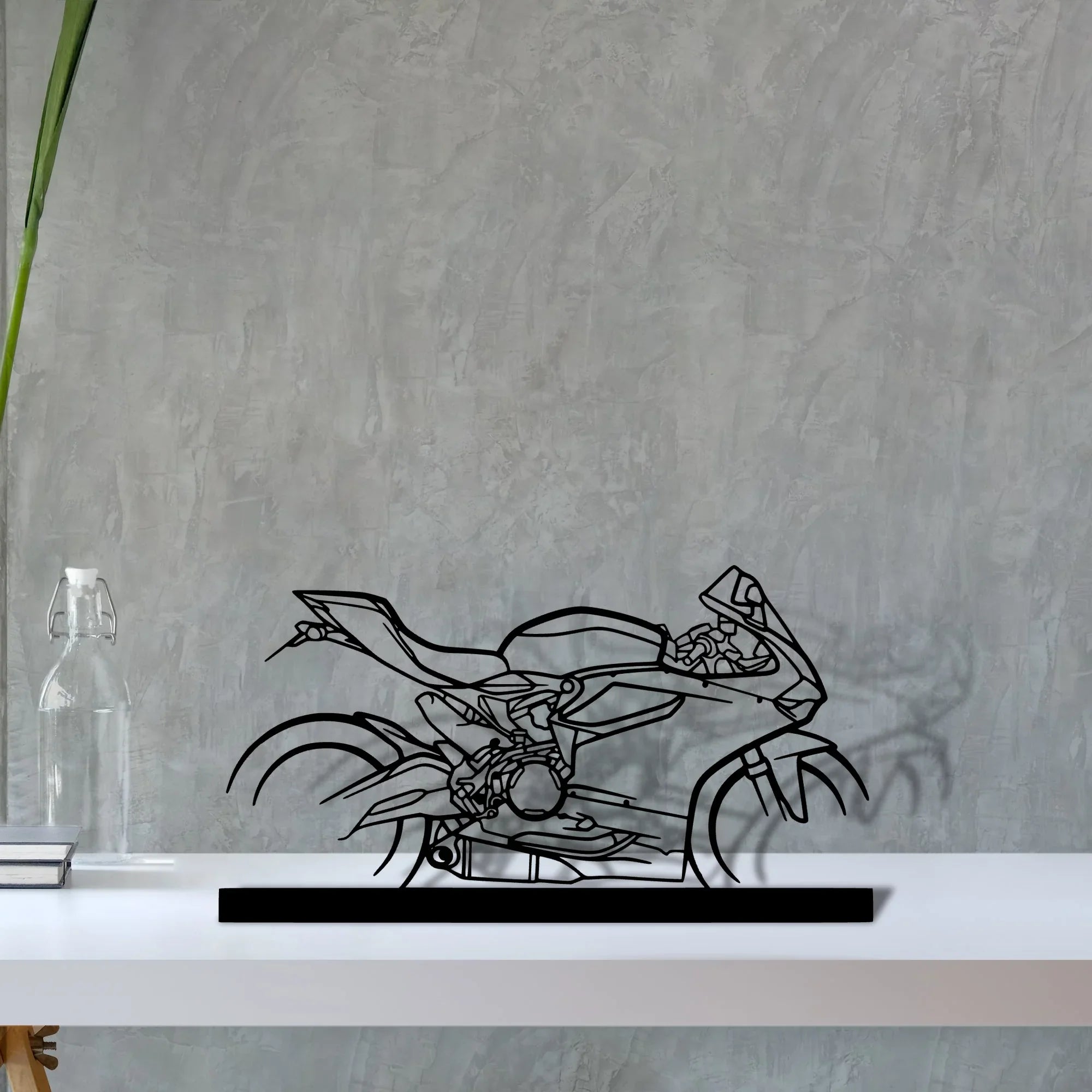 899-panigale Silhouette Metal Art Stand - Turbo Silhouette