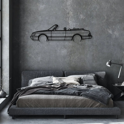 900 Convertible 1990 Classic Silhouette Metal Wall Art - Automotive Garage Decor