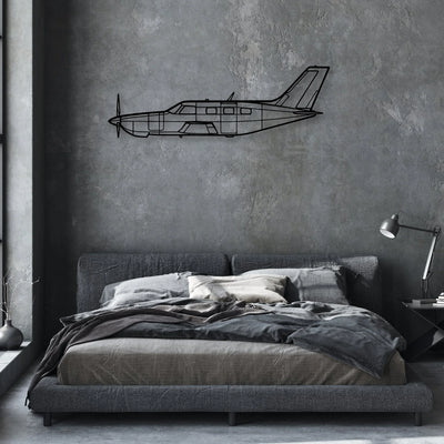 95 B55 Baron Classic Aircraft Silhouette Metal Wall Art - Aviation Hangar Decor
