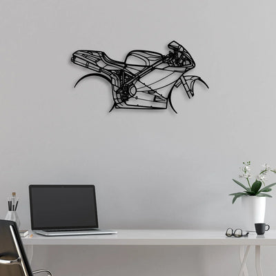 996S 2001 Classic Motorcycle Silhouette Metal Wall Art - Moto Garage Decor