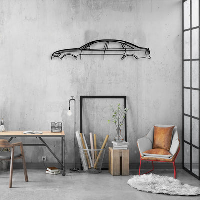 A6 2012 Classic Silhouette Metal Wall Art - Automotive Garage Decor
