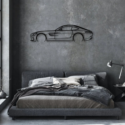 AMG GTS 2016 Classic Silhouette Metal Wall Art - Automotive Garage Decor