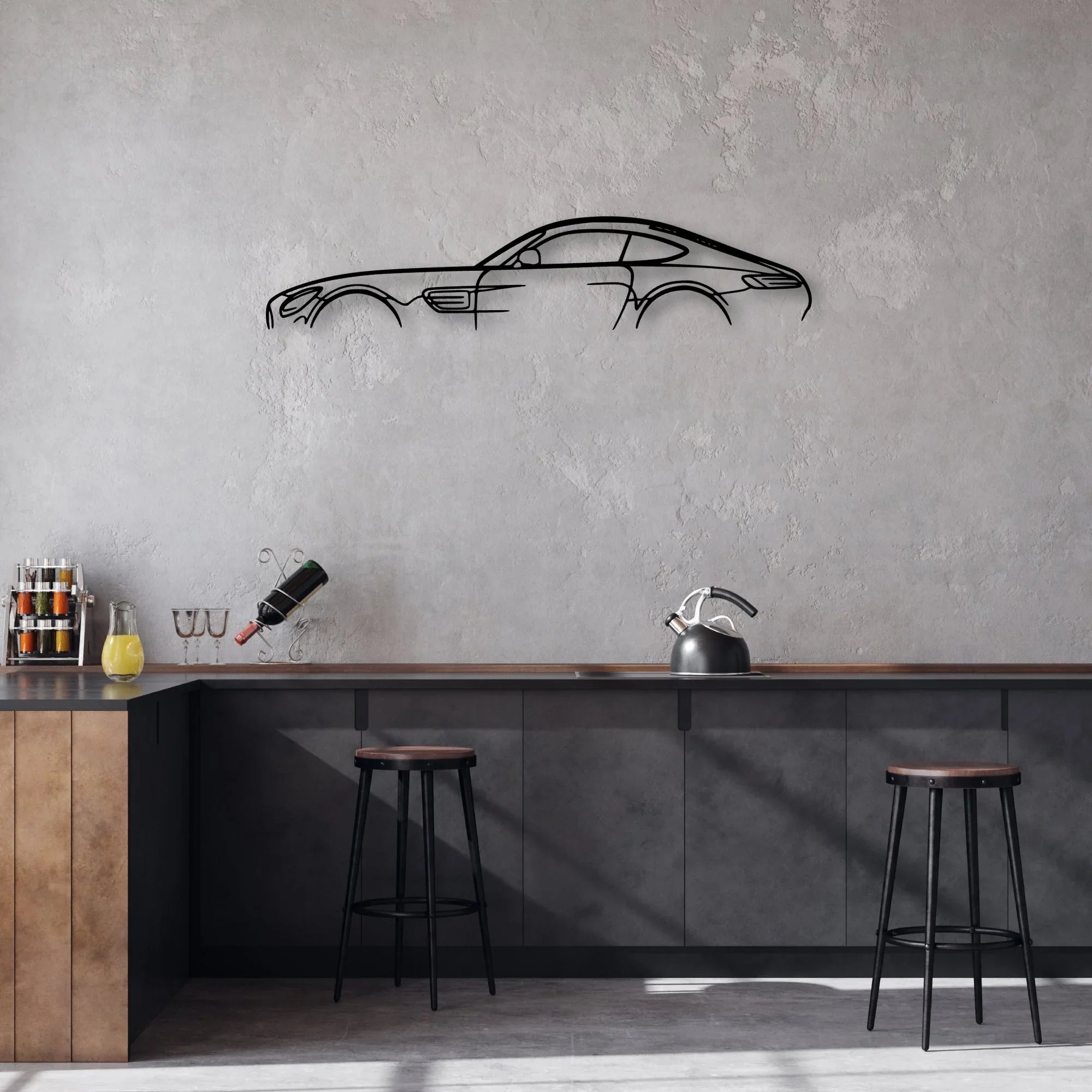 AMG GT 2018 Classic Silhouette Metal Wall Art - Automotive Garage Decor