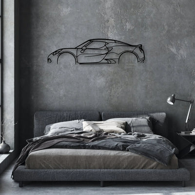 Alfa 4C Classic Silhouette Metal Wall Art - Automotive Garage Decor