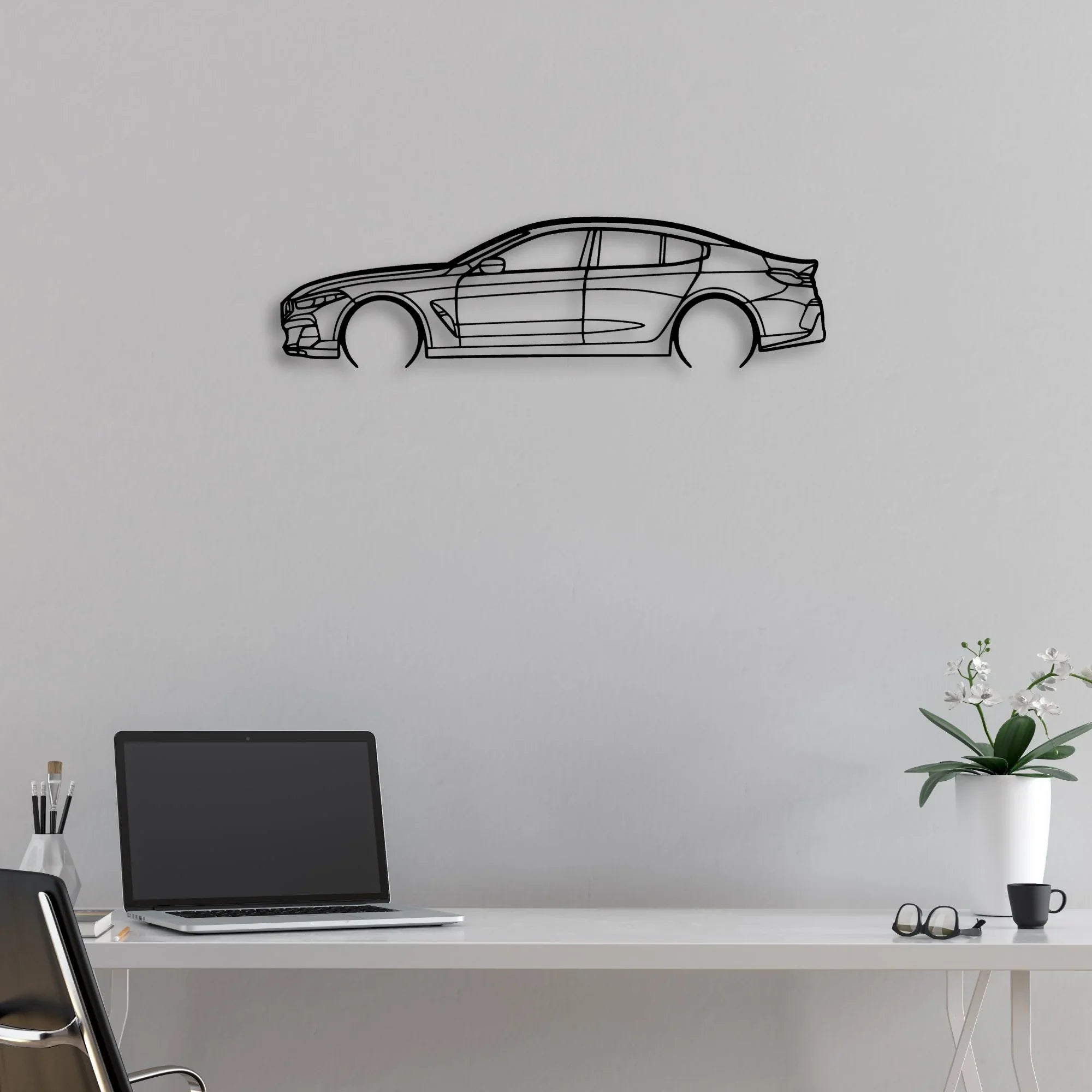 Alpina B8 Classic Silhouette Metal Wall Art - Automotive Garage Decor