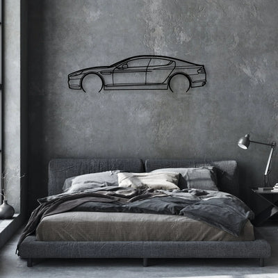 Aston Rapide Classic Silhouette Metal Wall Art - Automotive Garage Decor