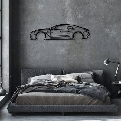 Aston Vanquish Classic Silhouette Metal Wall Art - Automotive Garage Decor