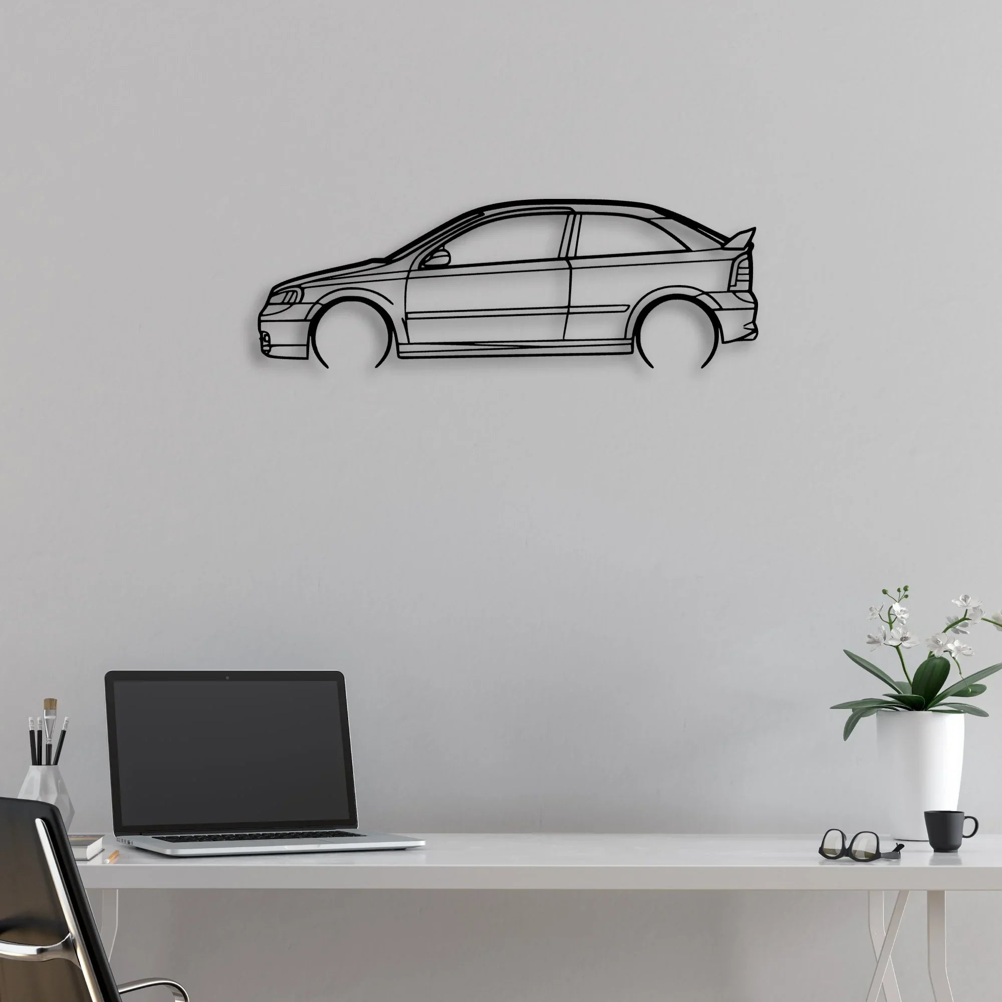 Astra 2000 Classic Silhouette Metal Wall Art - Automotive Garage Decor