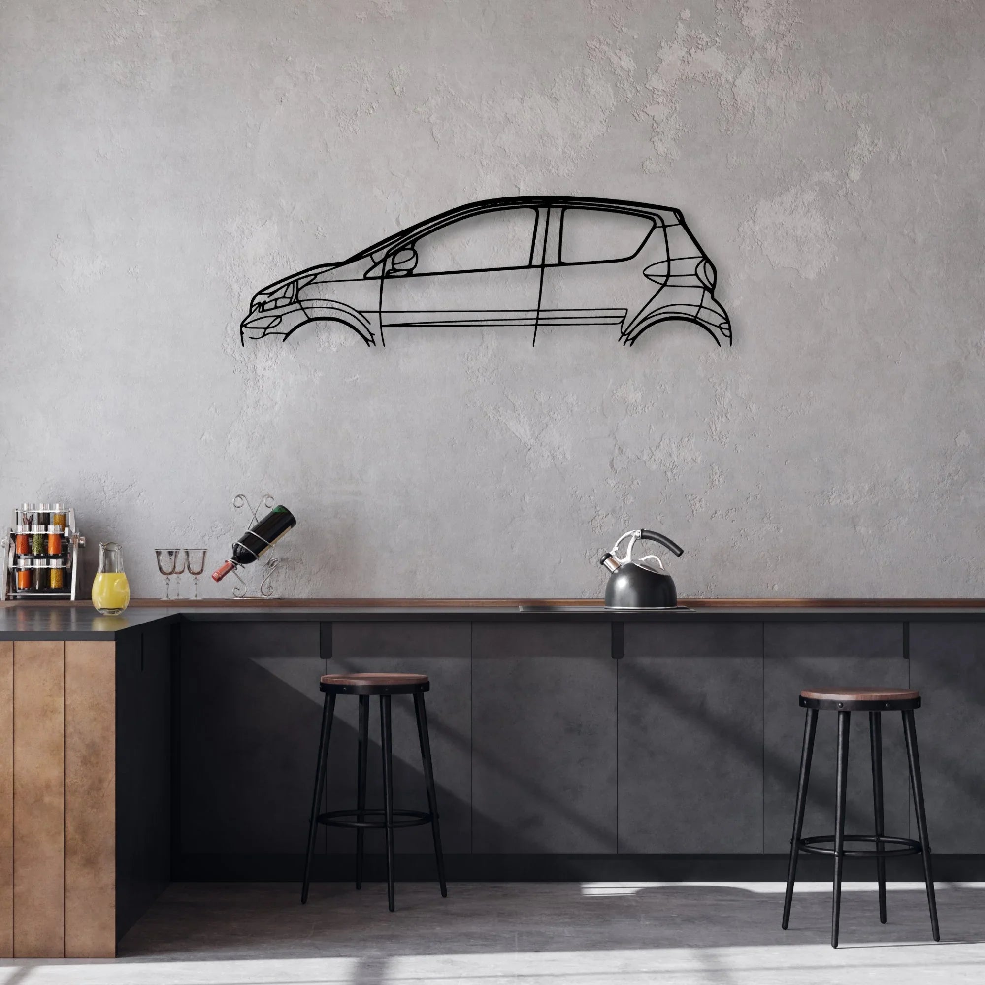 Aygo 2012 Classic Silhouette Metal Wall Art - Automotive Garage Decor