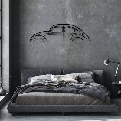 Beetle Classic Silhouette Metal Wall Art - Automotive Garage Decor