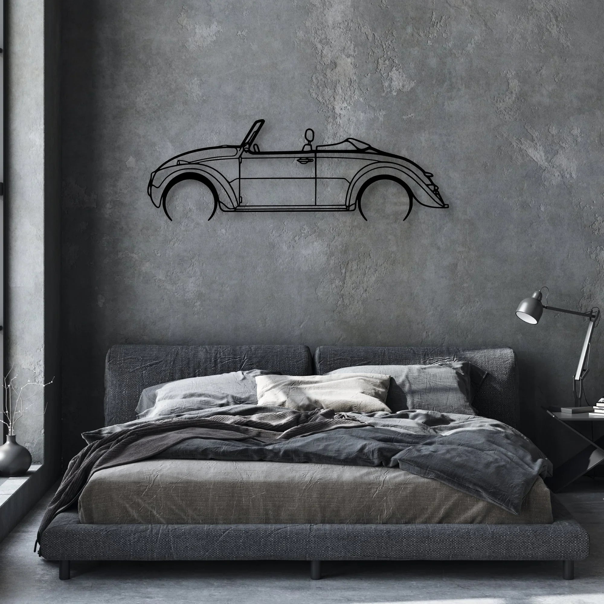 Beetle Speedster 1971 Classic Silhouette Metal Wall Art - Automotive Garage Decor