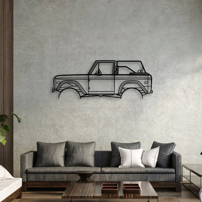 Bronco 1971 2 Classic Silhouette Metal Wall Art - Automotive Garage Decor