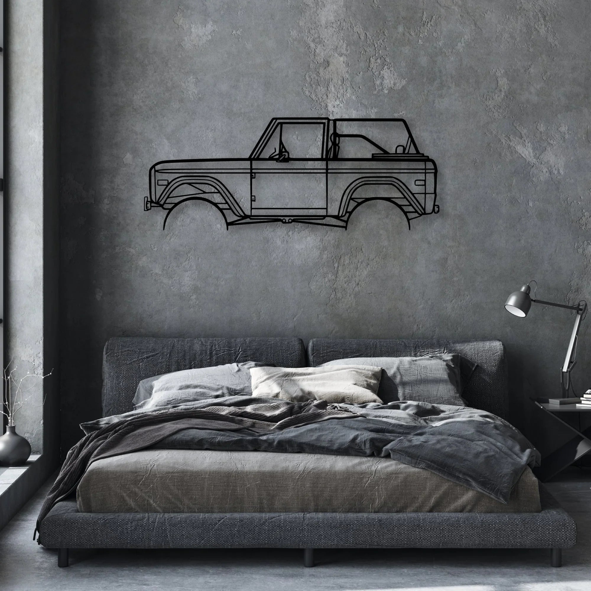 Bronco 1971 2 Classic Silhouette Metal Wall Art - Automotive Garage Decor